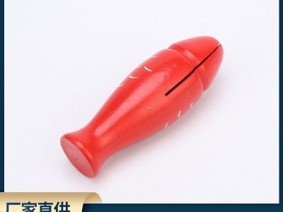 木魚(yú)小玩具批發(fā)木制魚(yú)形響筒兒童樂(lè)器打擊樂(lè)器
